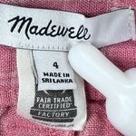 Madewell  Harlow Linen Check Shorts Cafe Pink White 4 High Rise Cuff Hem Photo 3