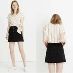Madewell High Waist Button Front Rigid Denim A-Line Skirt Black Lunar | 28 Photo 1