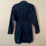 Free People Amber Dark Wash Denim Long Sleeve Button Mini Dress Women's size 2 Photo 8