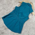 Athleta Levitate Poplin Tank Top Button Front Outdoor UPF 50+ Borealis Green SP Photo 6