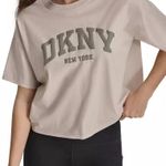 DKNY Women's Taupe Logo Tee Photo 0