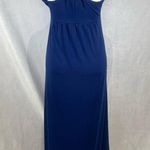Banana Republic  dark blue gathered racerback maxi dress size small Photo 2