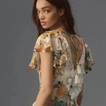 Anthropologie  V-Neck Ruffle Lace Floral Hi Low Tiered Slip Dress Size 6 NEW Photo 4