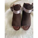 Diba True  Neon Night Footbed Wedge Sandals Brown Genuine Suede Size 7.5 Photo 1