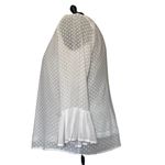 Krazy Kat Popover Womens Blouse 2XL White 3D Polka Dot Ruffle Cottage Core Fairy Photo 2