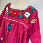 Handmade  Embroidered Floral Mexican Dress  Pink Photo 1