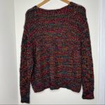 NEW Chelsea & Theodore open knit sweater v neck earth tones Women’s Size Medium Photo 2