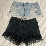 American Eagle AEO Jean shorts with lace detail Photo 0