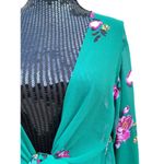 Torrid Green and Pink Floral Chiffon Kimono Sheer Medium Large Photo 3