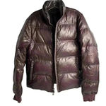 Theory Women's Purple Faux Leather Puffer Jacket Size S Winter Casual Photo 3