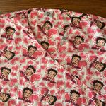 Betty Boop  Valentine's Heart Print Scrub Top Size 3XL XXXL Medical Dental Vet Photo 4