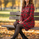 Adorable tartan Plaid Red Dress . New Size 12 Photo 1