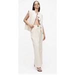 All Saints Payton Wide Leg Linen Blend‎ Pants  Metallic Stripe Size 2 Photo 2