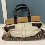 Rafe Bags Rafe New York “Roopal” Snake Print Linen Tan Brown Satchel *SEE PICS Photo 6