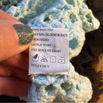 Vintage Anthropologie M One Girl Who Sweater Blue Crochet Knit Fringe Cardigan Black Size M Photo 9