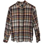 Filson Wool Blend Plaid Popover Henley Shirt Natural Rust Green size Large Brown Photo 0