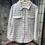 Moodie Lavender/Cream Gingham Shacket: Size MEDIUM Purple Photo 0