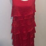 Connected Apparel  Red Sleeveless Shag Dress Photo 0