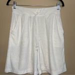 Women's White Drawstring Terrycloth Shirts Size XS Photo 0