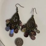 Boho Multicolored Shimmer Antique Looking Teardrop Dangle Earrings Photo 4