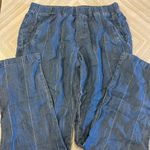 Bella Dahl  Women’s Blue with Silver Stripe Loose Fittingf Elastic Waist Pants Photo 1