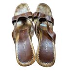Italian Shoemakers Contesa Wood Look Wedge Brown Sandals Sz 6 Made In Italy Photo 5