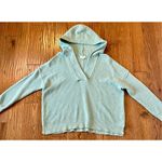 Aerie  mint waffle collared hooded sweater size small Photo 1