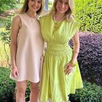 EDUN CHOI X RTR Neon Green 100% Cotton Scoop Neck Poplin Midi Dress Size 2 Photo 12