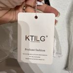 White Lace Sheer Long Sleeve Boatneck Top Sz M NWT Size M Photo 5