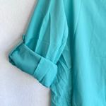 Columbia  Lightweight Hiking Shirt Women’s M Zip Pockets Roll Tab Sleeve Teal Photo 4