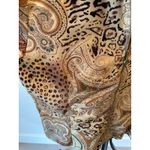 Dress Barn Animal Print Lightweight Zip Blazer Size Large Safari Tan Brown Black Photo 3