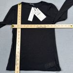 ZARA NWT Woman Shirt Top M Black Long Sleeve Crew Neck Casual Fitted Everyday Te Photo 2