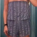 Honey Punch Blue Strapless Romper Photo 0