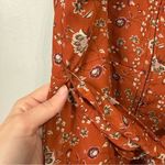 Trixxi  Burnt Orange Floral Ruffle Mini Dress Size L Photo 5