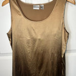Chico's Silk Tank Top Camisole Size Medium Bronze Gold Beige Sleeveless Sheer Photo 0