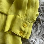 BCBGMAXAZRIA BCBG yellow green neon silk long sleeve blouse Photo 5