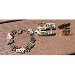 Home House Gold Tone Vintage Jewelry Lot of 2 Lapel Pins Bracelet Realtor Realty Photo 0