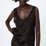 ZARA NEW  EMBROIDERED CAMISOLE TOP LIMITED EDITION BROWN WOMENS SIZE XS‎ Photo 2