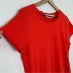 Vintage Ribbed T Shirt Crochet Detail Basic Editions Sz M Red 100% Cotton Indie Size M Photo 2