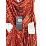 Halston Val Sequins One Shoulder Mini Dress in Orangeade Size 12 NWT Photo 7