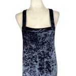 Urban Outfitters Tania Shapeless Velvet Square Neck Overall Jumpsuit Navy Medium Photo 2