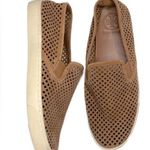 Tory Burch Jesse Suede Perforated Sneaker Tan Sz 9 Slip On Photo 0