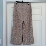 Banana Republic Women's Blake Wide Leg Crop Dress Pants Size 0 Brown White Photo 2