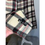 Women’s Cream Plaid Wool Blazer Single Button Red Size XL Photo 3