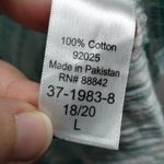 Woman Within  Size 18/20 Green White Geometric Asymmetric Hem Tunic Top Photo 4