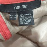 Per Se REVOLVE JAMES  Coral Genuine Leather Perforated Mini Skirt Size 6 Photo 3