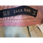 ZARA  BASIC Pink Faux Leather Mini Skirt XS Blush Zip Back A-Line Chic Trendy Photo 5