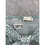 O. Vianca Women's Strapless Dress Smocked Green Micro Floral Tie Front Large Size undefined Photo 9