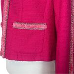 CAbi Blazer Tweed Ballroom Cropped Collarless Hot Pink Women’s Size Medium Photo 9