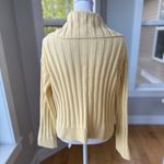 Hippie Rose  Butter Yellow Ribbed Polo Collared V Neck Cropped Sweater Sz Medium Photo 3
